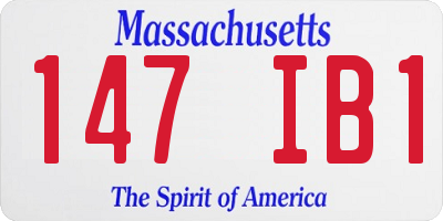 MA license plate 147IB1