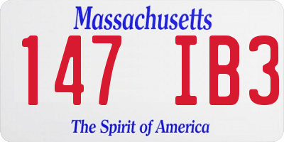 MA license plate 147IB3