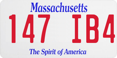 MA license plate 147IB4