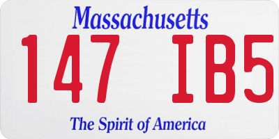 MA license plate 147IB5