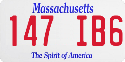 MA license plate 147IB6