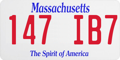 MA license plate 147IB7