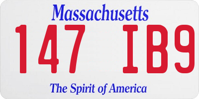 MA license plate 147IB9