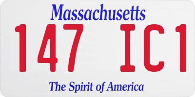 MA license plate 147IC1