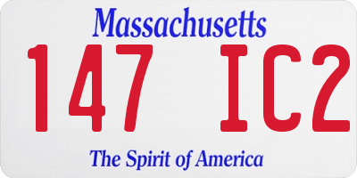 MA license plate 147IC2