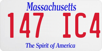 MA license plate 147IC4