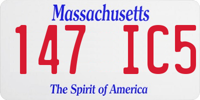 MA license plate 147IC5