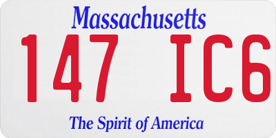 MA license plate 147IC6