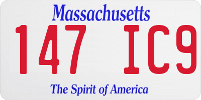 MA license plate 147IC9