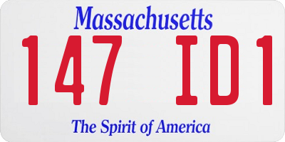 MA license plate 147ID1