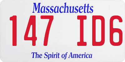 MA license plate 147ID6