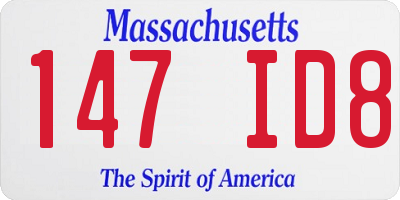 MA license plate 147ID8