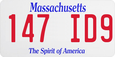 MA license plate 147ID9