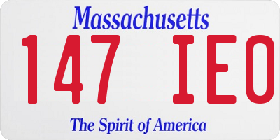 MA license plate 147IE0