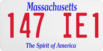 MA license plate 147IE1