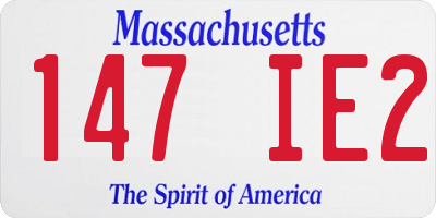 MA license plate 147IE2