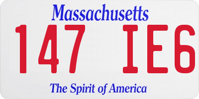 MA license plate 147IE6