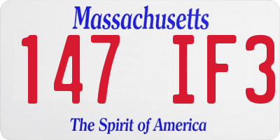 MA license plate 147IF3