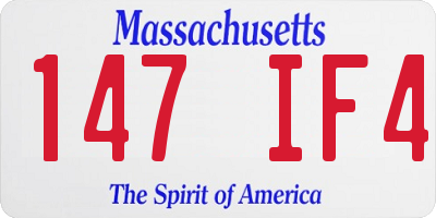 MA license plate 147IF4