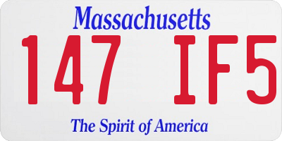 MA license plate 147IF5