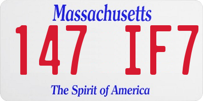 MA license plate 147IF7
