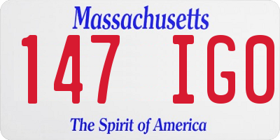 MA license plate 147IG0