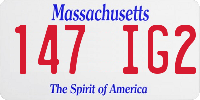 MA license plate 147IG2