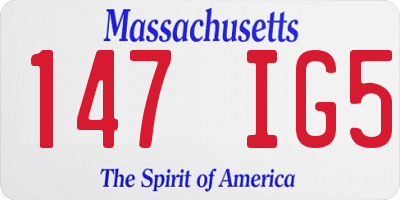 MA license plate 147IG5
