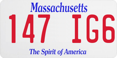 MA license plate 147IG6