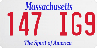 MA license plate 147IG9