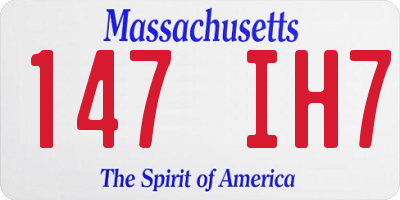 MA license plate 147IH7