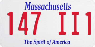 MA license plate 147II1
