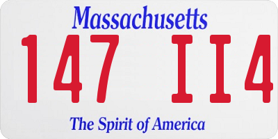 MA license plate 147II4