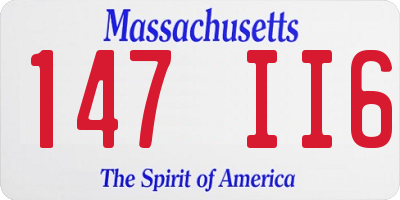 MA license plate 147II6