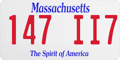 MA license plate 147II7