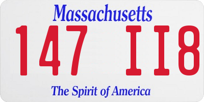 MA license plate 147II8