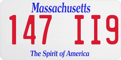 MA license plate 147II9