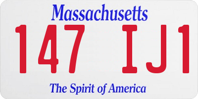 MA license plate 147IJ1