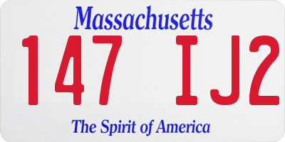 MA license plate 147IJ2