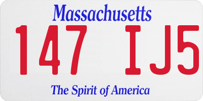 MA license plate 147IJ5