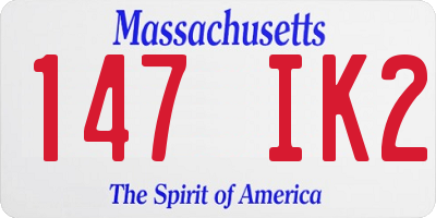 MA license plate 147IK2