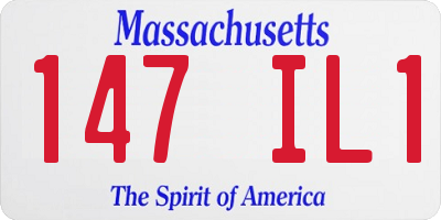 MA license plate 147IL1