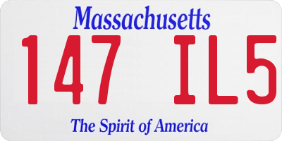 MA license plate 147IL5