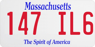 MA license plate 147IL6