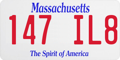 MA license plate 147IL8