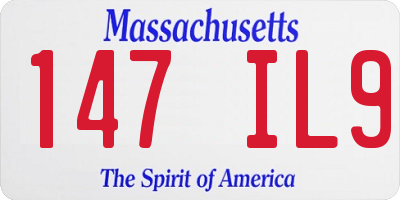 MA license plate 147IL9