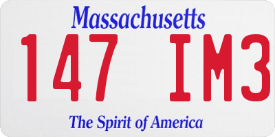 MA license plate 147IM3