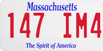 MA license plate 147IM4
