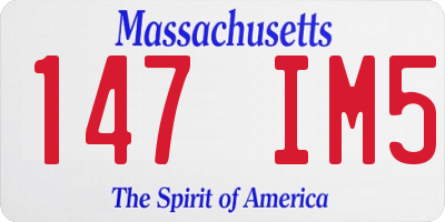 MA license plate 147IM5