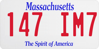MA license plate 147IM7
